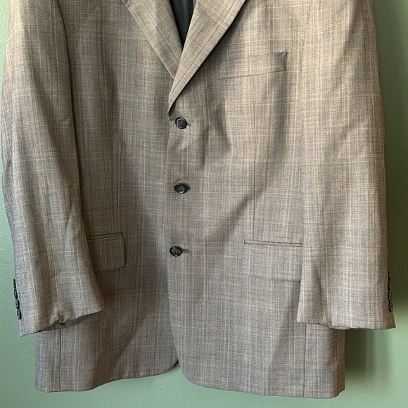 Men’s Jos A Bank Sz 42S 4 buttons cuff vintage grey plaid business blazer top - Picture 5 of 12